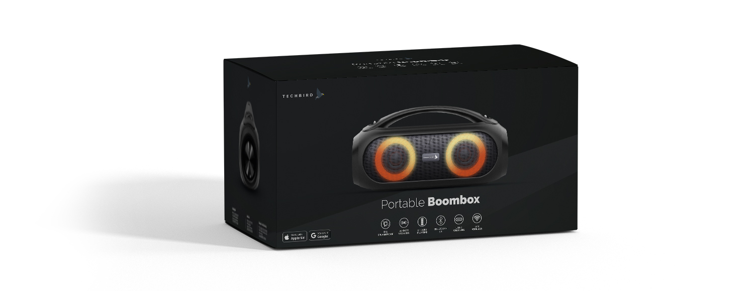 Techbird Boombox Packaging